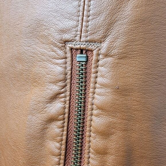 🍁 Free People Brown Midnight Magic Faux Leather Mini Skirt Size 6 - Picture 12 of 13